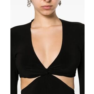 NISSA Black Cut Out Long Sleeve Bodysuit Size 36/XS